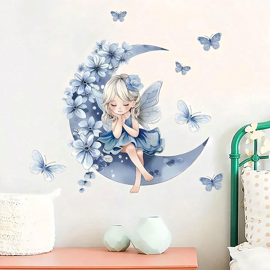 Décoration Murale - PrincesseSticker™ - Lune Bleue - Bébélinours